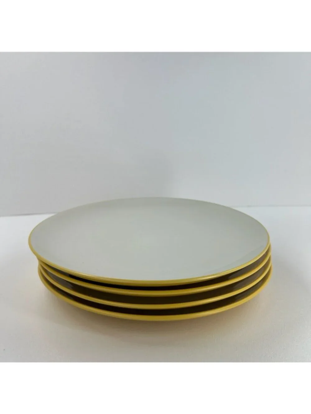 Noritake Colorwave Plate Stoneware Ceramic Set of 4 Round Microwave Safe Mustard